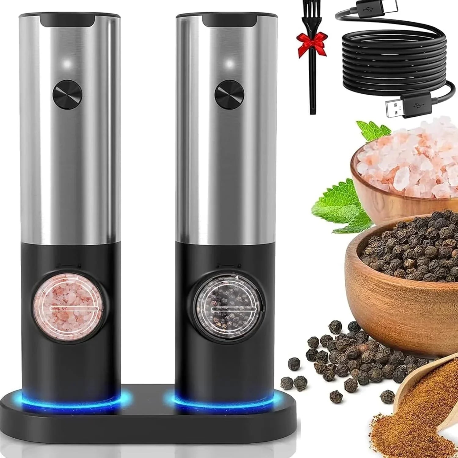 Grindelle - Rechargeable Electric Salt and Pepper Grinder