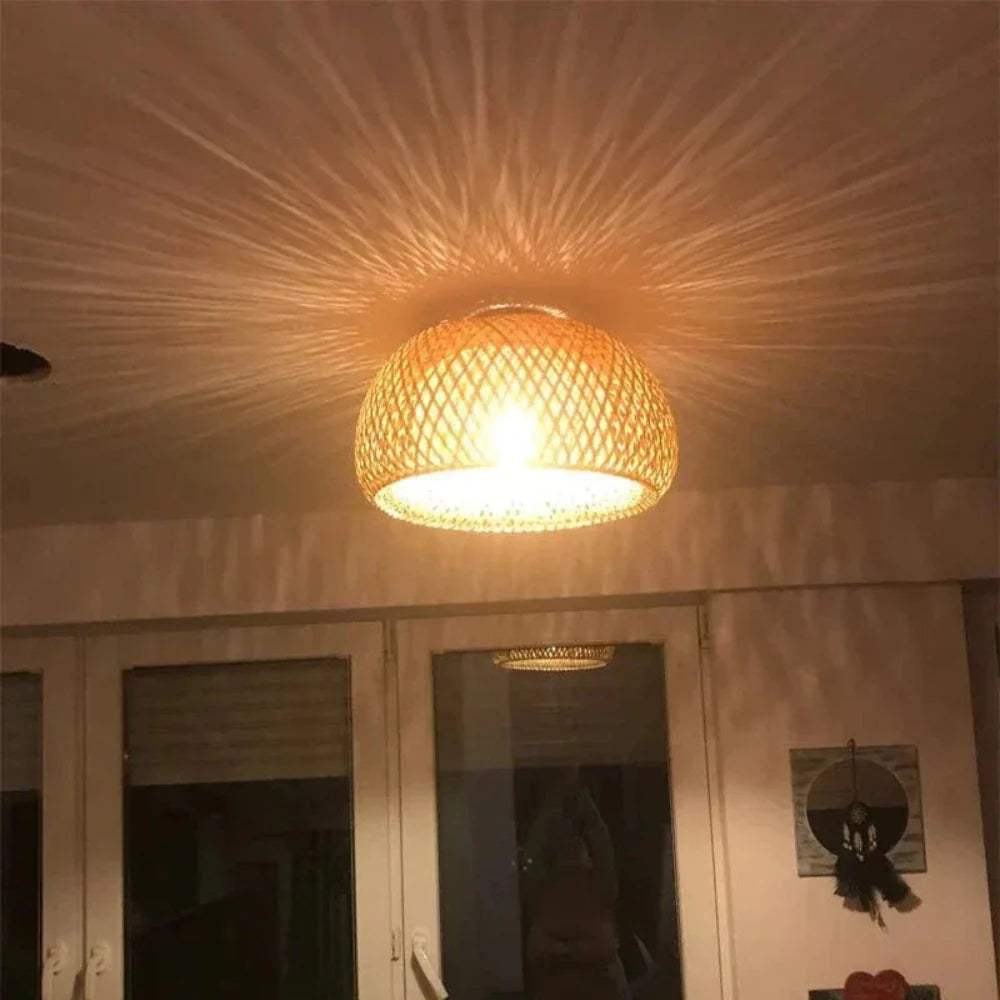 BambooGlow – Artisan Handwoven Bamboo Ceiling Light