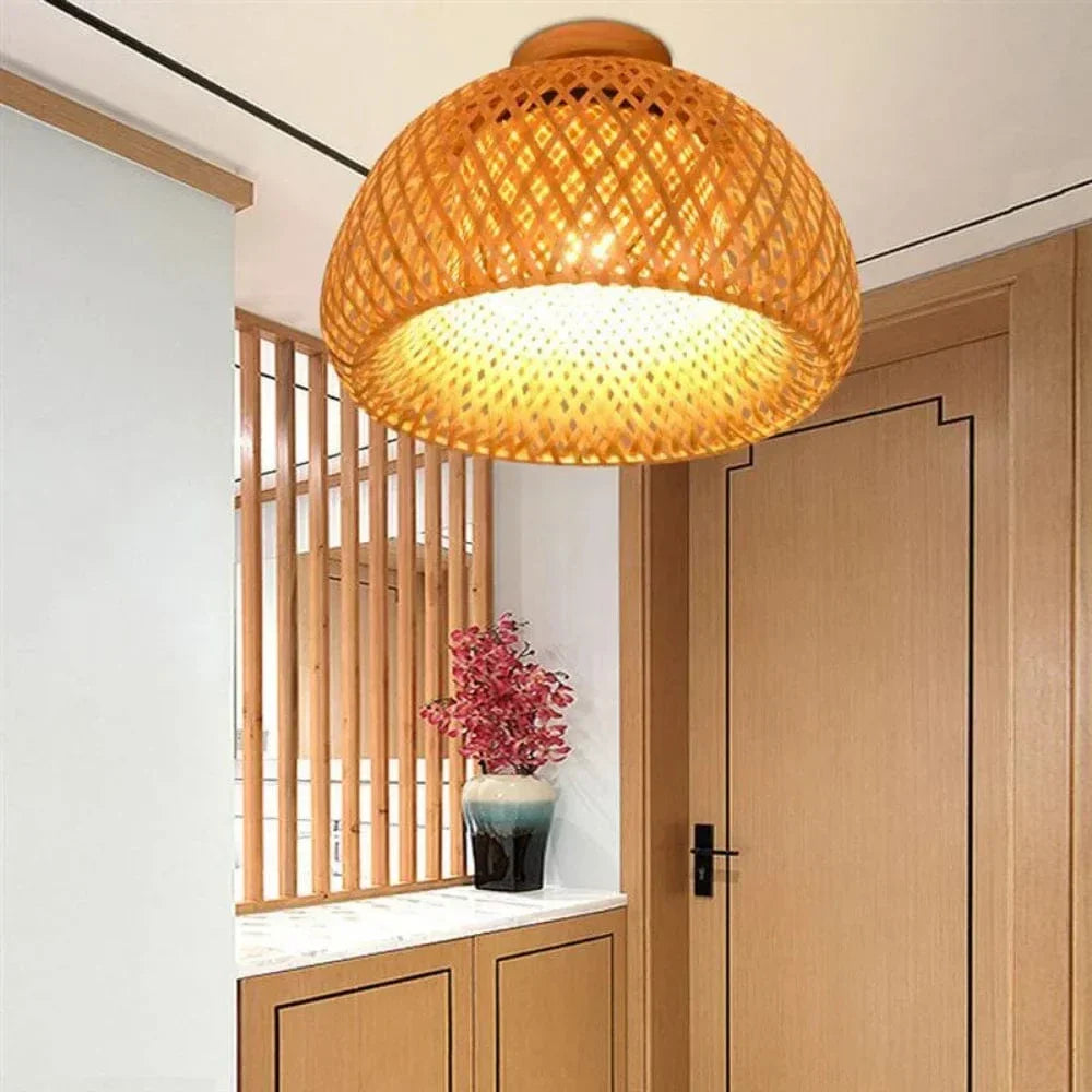 BambooGlow – Artisan Handwoven Bamboo Ceiling Light