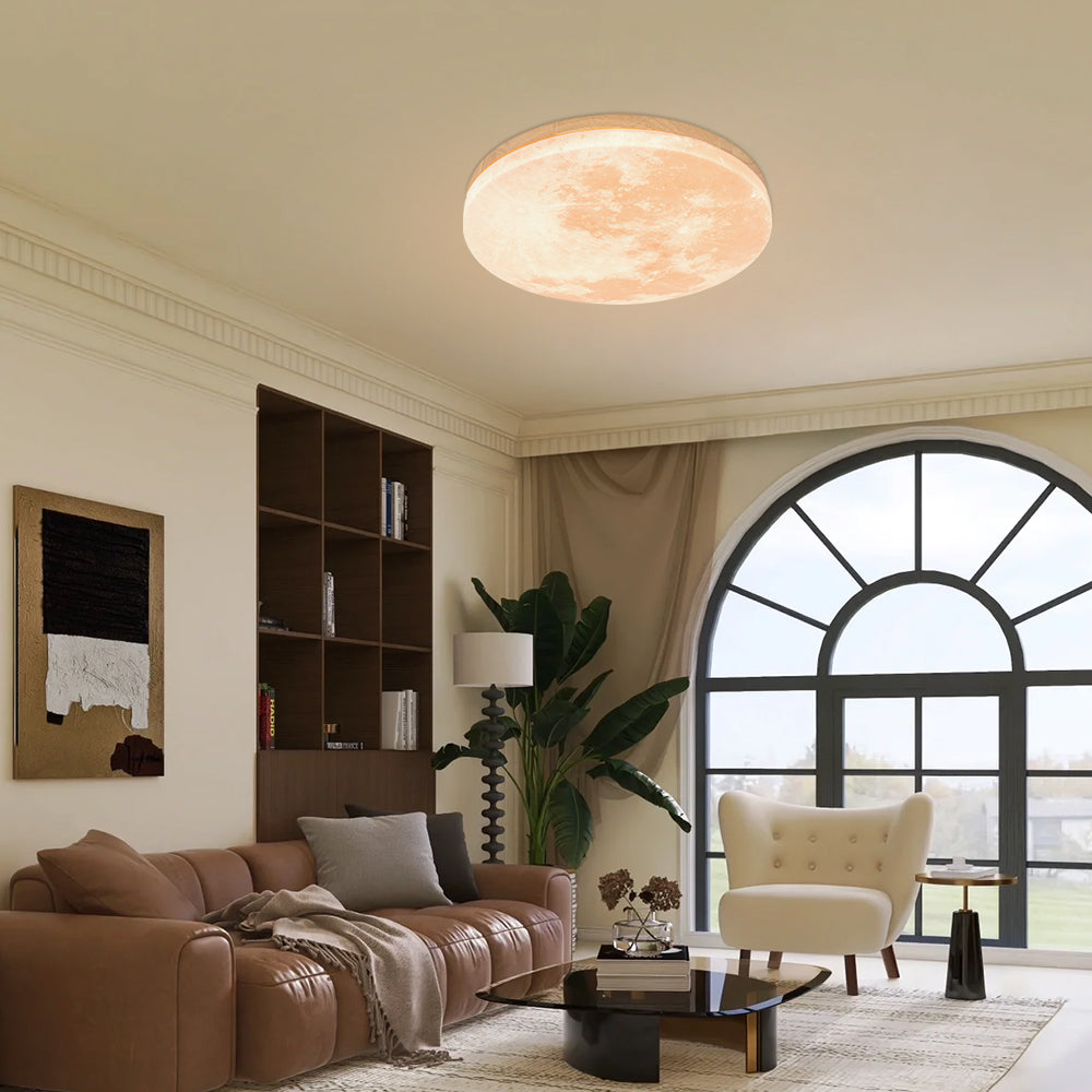 Selvona - LED Ceiling Light with Art Deco Moon Design