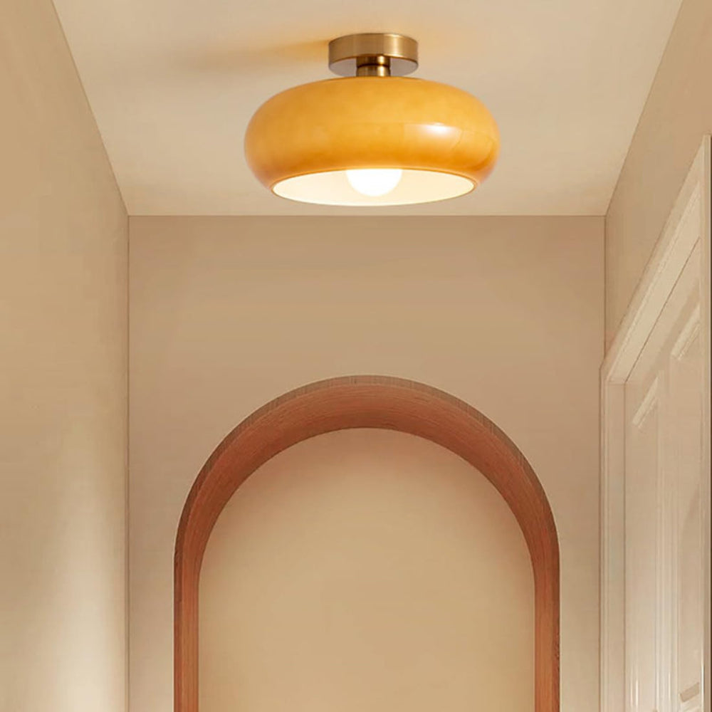VintageGlow – Circular Glass Ceiling Fixture