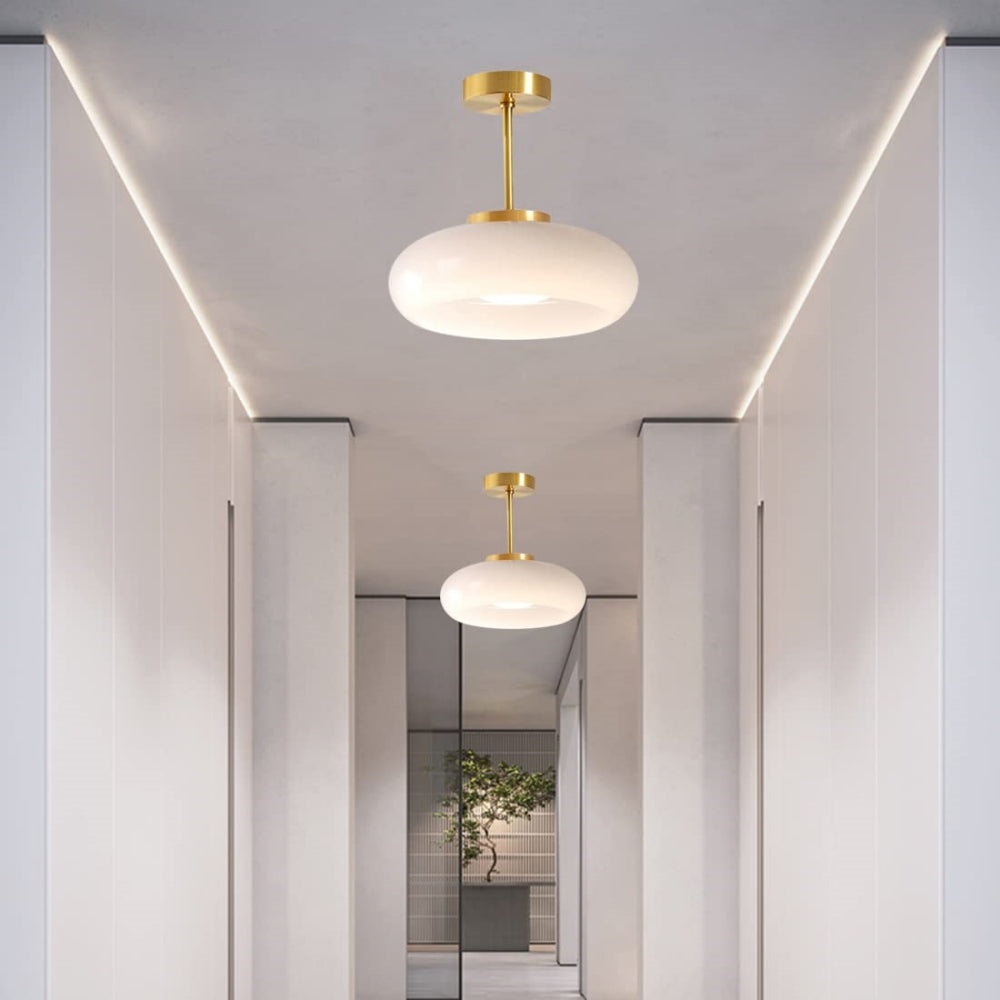 VintageGlow – Circular Glass Ceiling Fixture