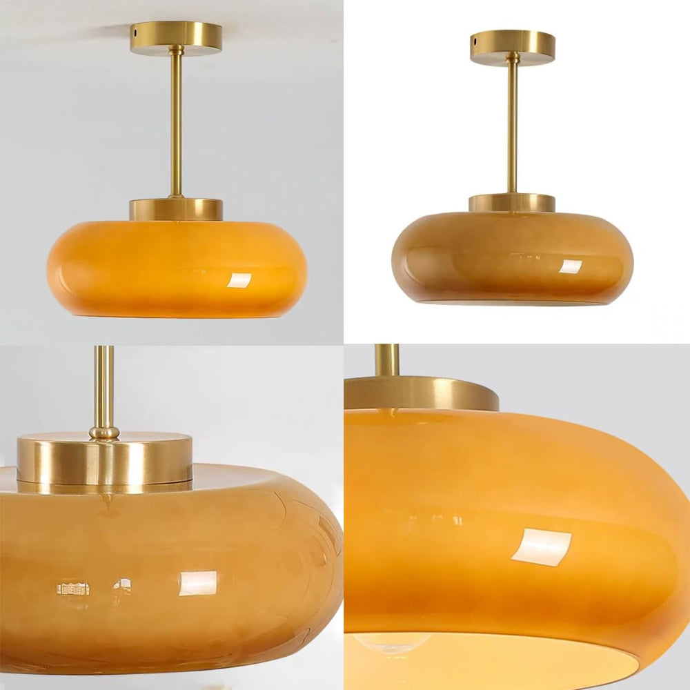 VintageGlow – Circular Glass Ceiling Fixture