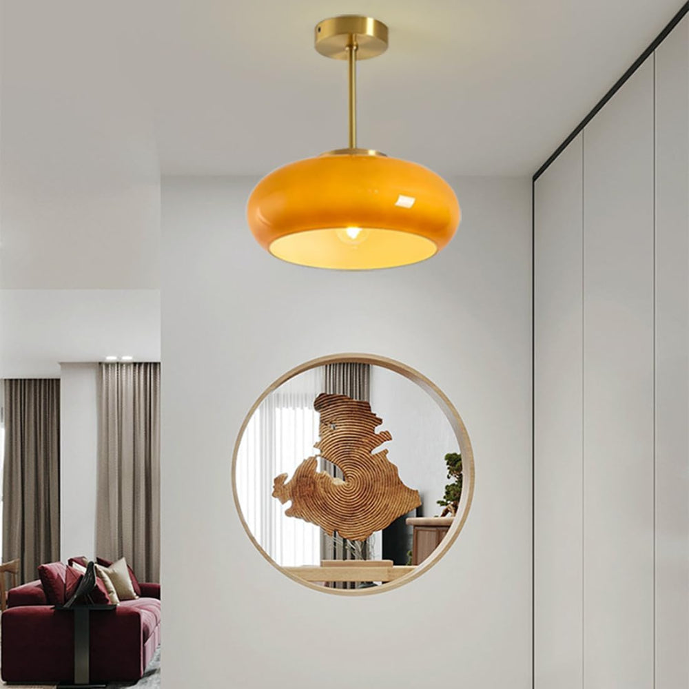 VintageGlow – Circular Glass Ceiling Fixture