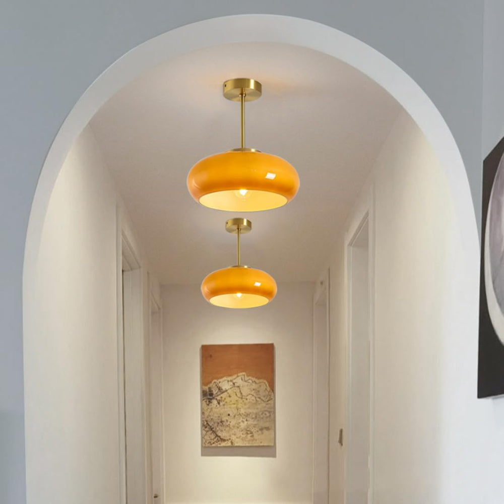 VintageGlow – Circular Glass Ceiling Fixture