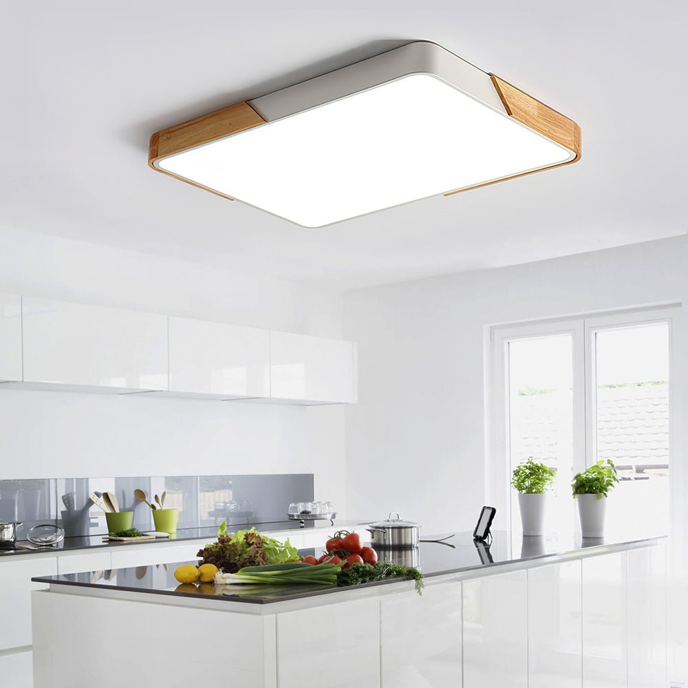WoodenFrame – Contemporary Dimmable LED Ceiling Fixture