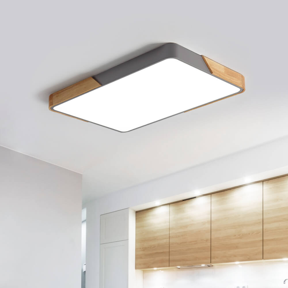 WoodenFrame – Contemporary Dimmable LED Ceiling Fixture