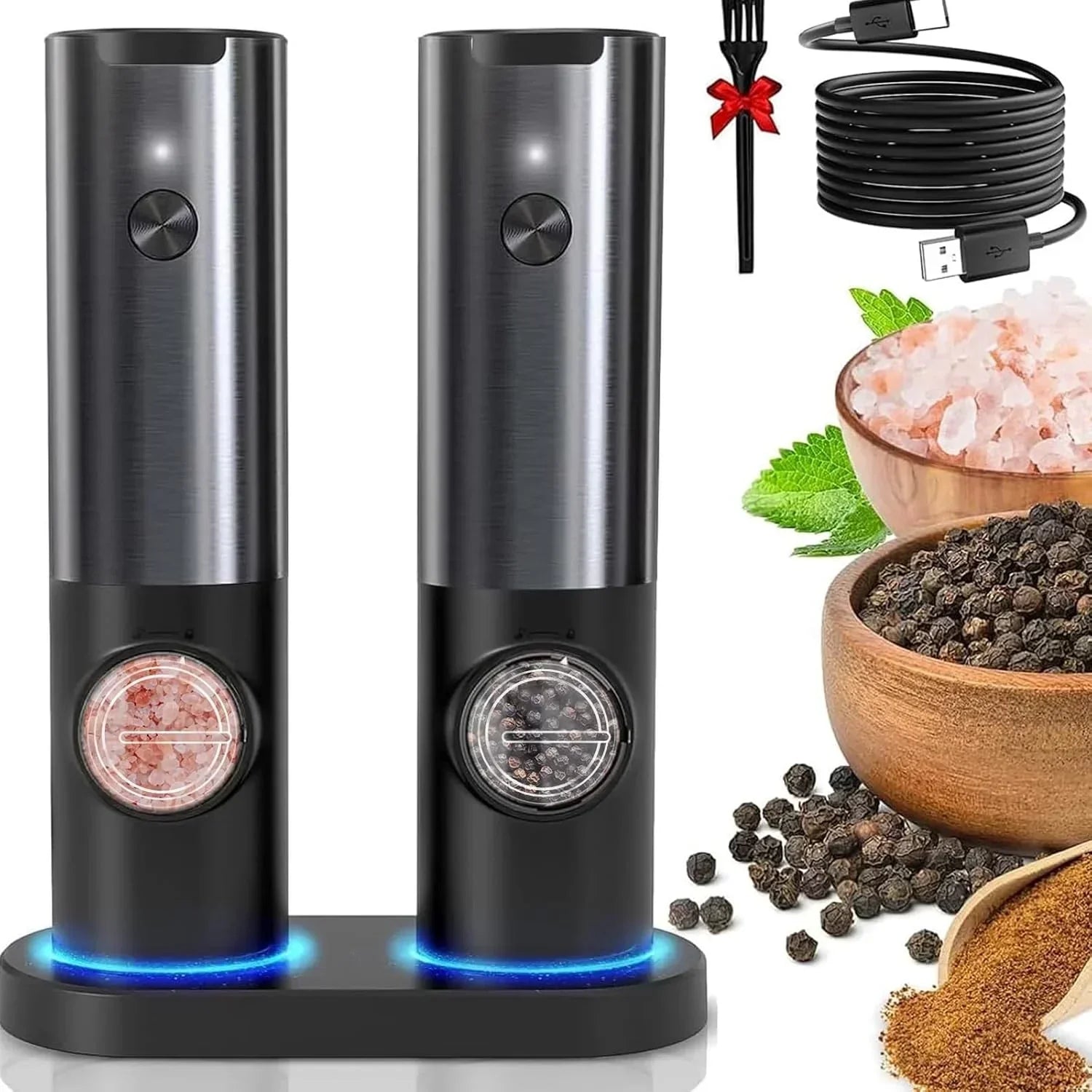 Grindelle - Rechargeable Electric Salt and Pepper Grinder