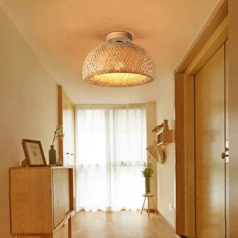 BambooGlow – Artisan Handwoven Bamboo Ceiling Light
