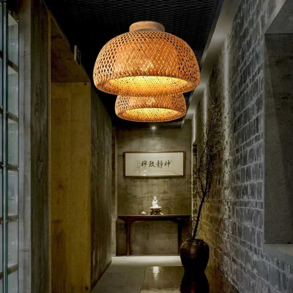 BambooGlow – Artisan Handwoven Bamboo Ceiling Light