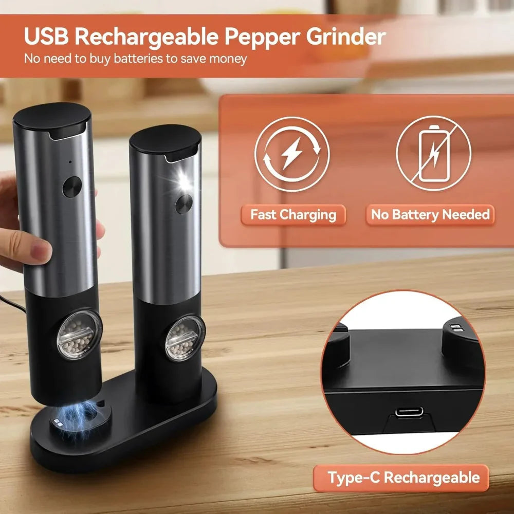 Grindelle - Rechargeable Electric Salt and Pepper Grinder