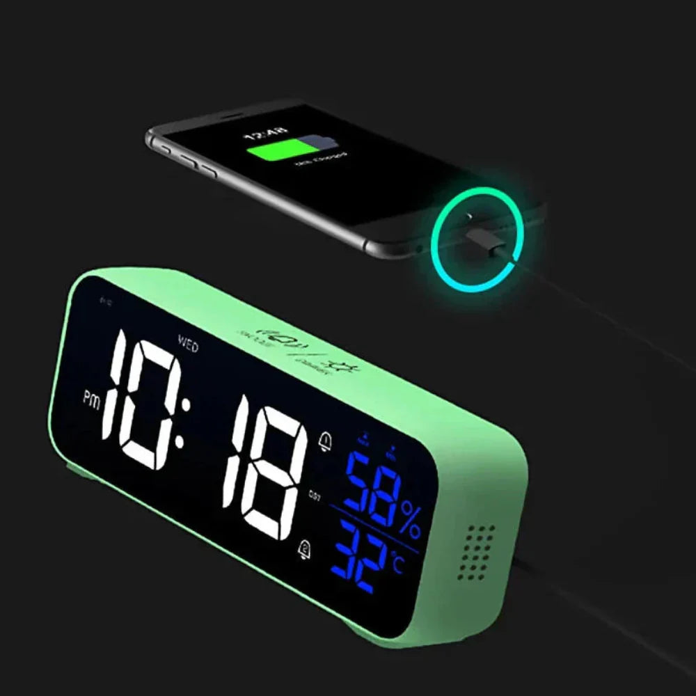 Harmonix Smart LED Alarm Clock with Music Playback and Voice Activation