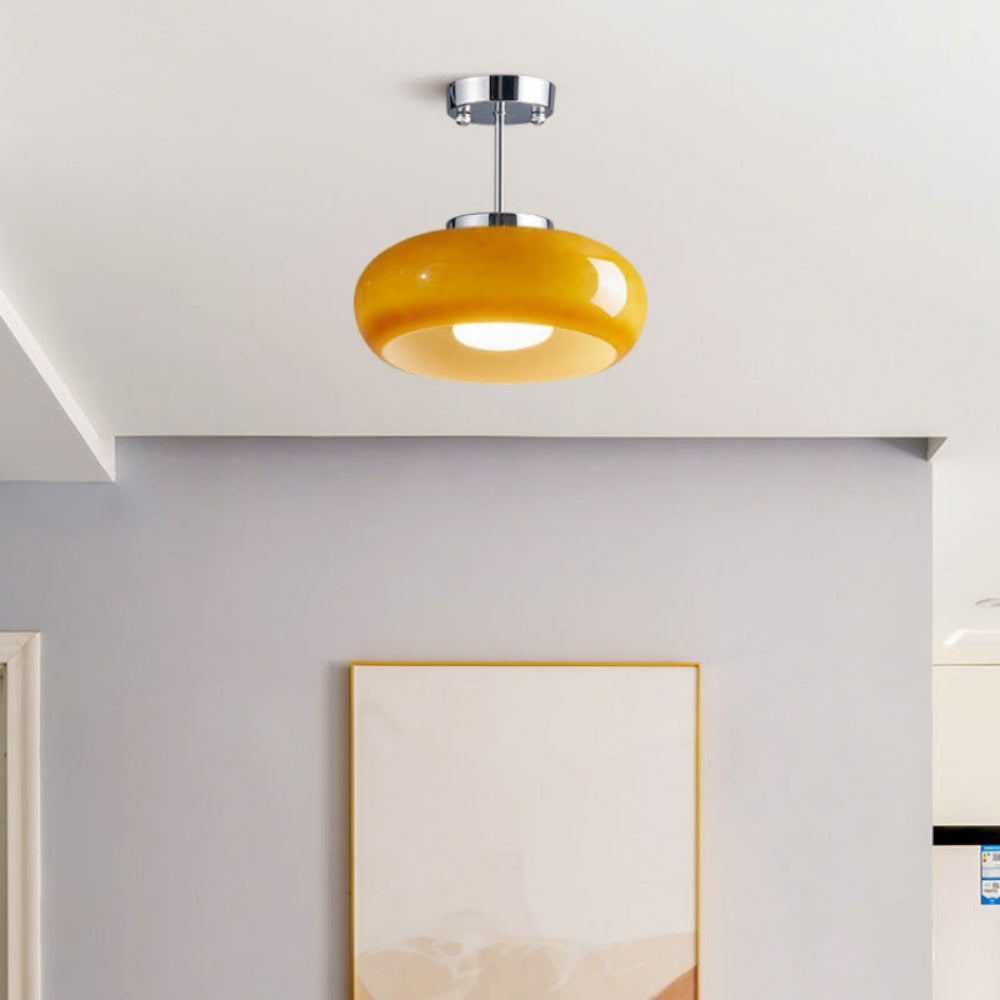 VintageGlow – Circular Glass Ceiling Fixture