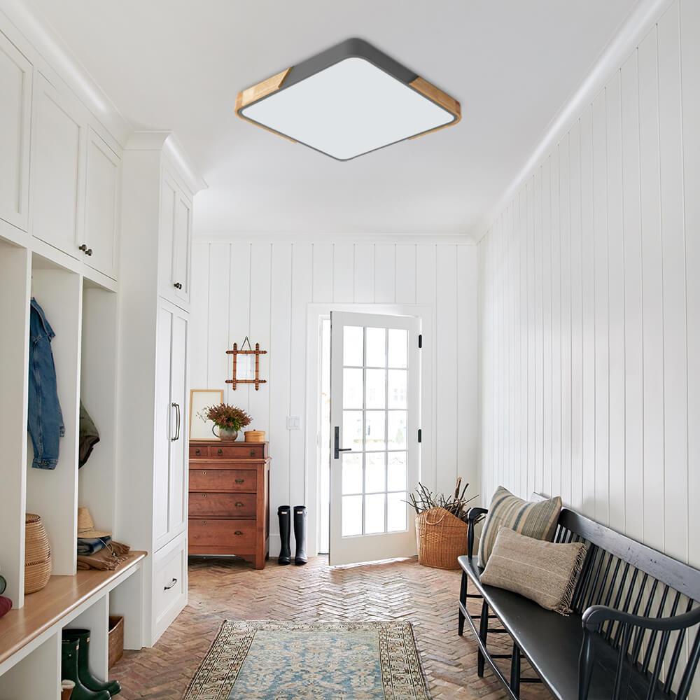 WoodenFrame – Contemporary Dimmable LED Ceiling Fixture